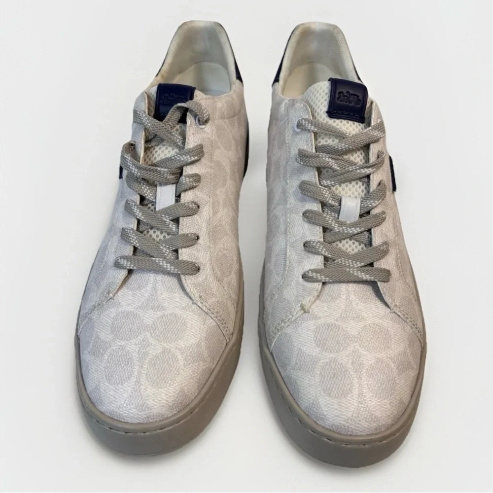 Coach Men's Lowline Signature Low Top White/Navy Blue 11.5 Casual Formal - Picture 2 of 8